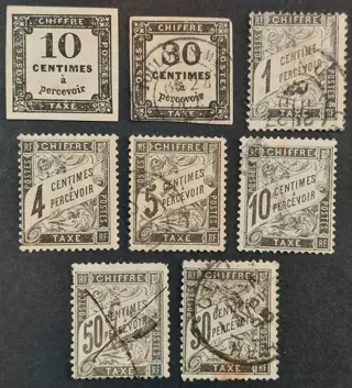 Frankrijk - Lot tax type stamps, Duval type and square stamps