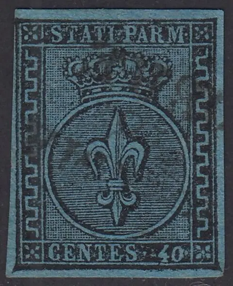 Italiaanse oude staten - Parma 1852 - 1st issue, 40 c. light azure - Sassone N. 5a