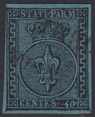 Italiaanse oude staten - Parma 1852 - 1st issue, 40 c. light azure - Sassone N. 5a