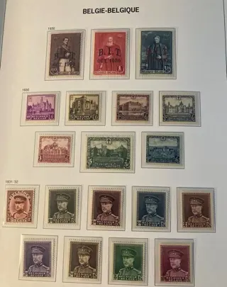 België 1931 - Albert I 'Kepi' + Kastelen e.a. zoals op Davo albumblad 19 - OBP/COB 305/07 + 308/14 + 317/24