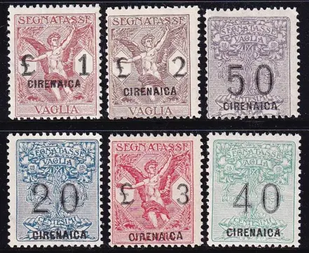 Italiaans Cyrenaica 1924 - Postage due for postal order, 6 values - sassone 1/6