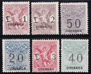 Italiaans Cyrenaica 1924 - Postage due for postal order, 6 values - sassone 1/6