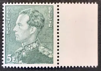 België 1936 - Poortman 5 fr nuance GEELgroen - POSTFRIS - OBP 433b