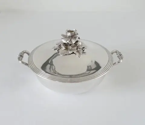 Christofle - Antieke Verzilverde Groenteschaal - Floraal -