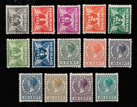 Nederland 1930 - Tweezijdige hoekroltanding - NVPH R57/R70