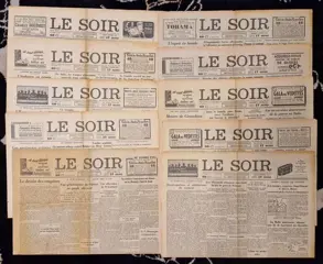 Tintin - Ensemble de 10 journaux le soir- Tintin - Les 7 boules de cristal - (1944)