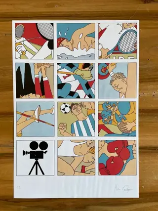 Hugo Pratt - "Cinema sportivo" firmato - 1988