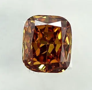 Diamant - 0.30 ct - Cushion - Natural Fancy Intense Orangy