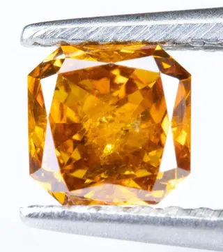 Diamant - 0.49 ct - Natural Fancy Vivid Yellowish Orange -