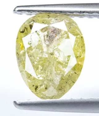 Diamant - 1.51 ct - Natural Fancy Greenish Yellow - I2 *NO