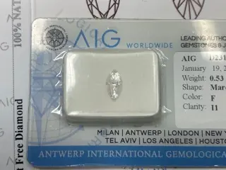 1 pcs Diamant - 0.53 ct - Markies - No reserve price, F - P1
