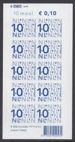 Nederland 2006 - Bijplakzegels, geheel ongetand velletje - NVPH V2135cc