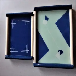 ART DECO - Dienblad, Bauhaus design glazen dienblad van