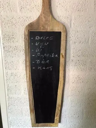 Boodschappen opschijf lijst , wandplank, broodplank , kado