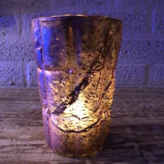 Kandelaar , glas, waxine kaars