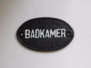 Badkamer , naambord