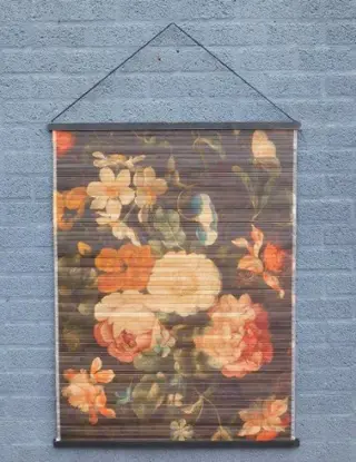 Muurdecoratie bamboe , Bloemen