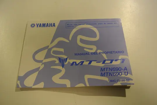INSTRUCTIEBOEKJE Yamaha MT 07 2018 - 2021