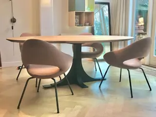 240x120cm ovale eiken tafel model Frjemd