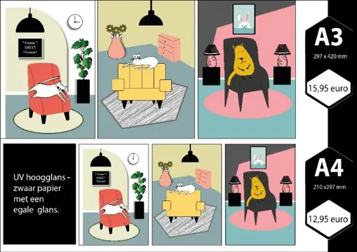 Kunstafbeelding.online - Collectie Luie Katten in Huiskamer