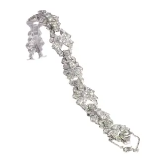 Art Deco Echoes: A Platinum Belgian Bracelet from the 1950s