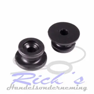 Koordhouder, touwhaak kunststof zwart 25 mm