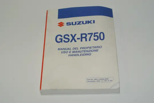 INSTRUCTIEBOEKJE Suzuki GSX R 750 2006 - 2007