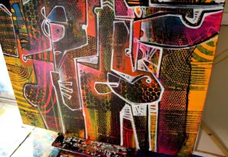 Simeon Gonzales (1973) - Paisaje interior en Rosa -XXL