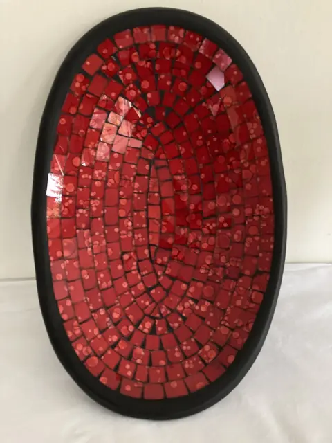 MOZAÏEK SCHAAL ROOD OVAAL 38,5X26X8,5 cm NR 3 NIEUW