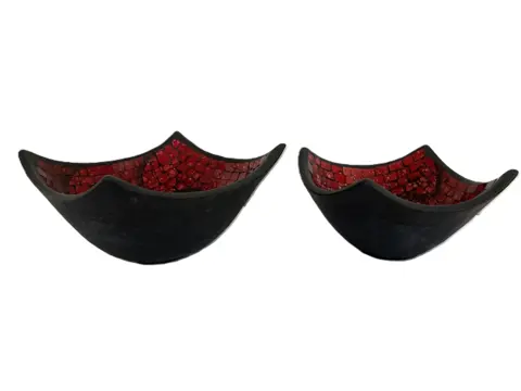 MOZAÏEK SCHAAL ROOD VIERKANT 30X30X16 cm NIEUW