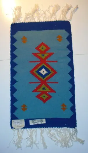 KELIM LOPERTJE BLAUW 50x30 cm NIEUW