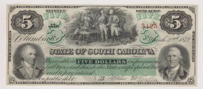 Verenigde Staten van Amerika - 5 Dollars 02/03/1872 - State of South Carolina - S3323