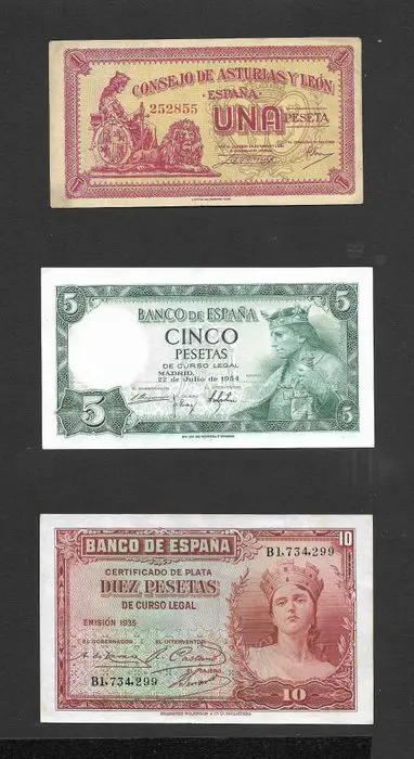 Spanje - 10 banknotes - Various Dates