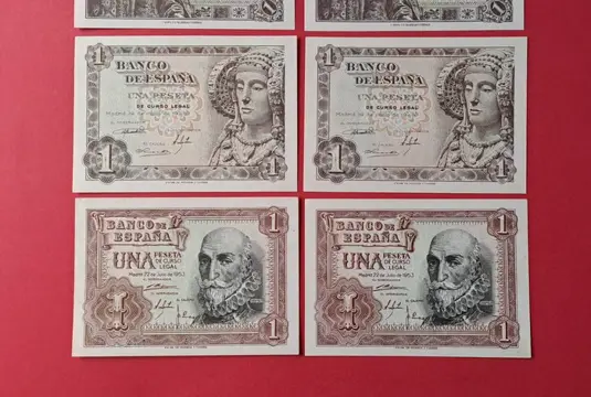Spanje - 8 x 1 Peseta 1943/1945/1948/1953 (8 pieces) - Pick 126a, 128a, 135a, 144a