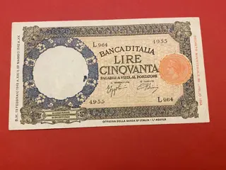 Italië - 50 Lire 13/02/1943 "Lupa" rara con errore - Gigante BI 8C