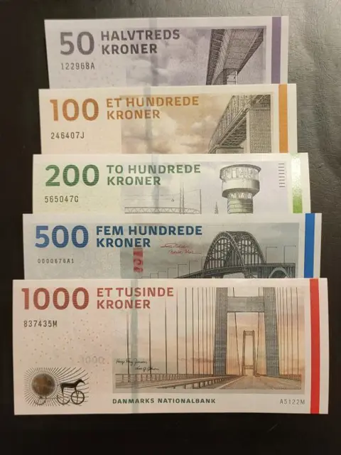 Denemarken - 1000, 500, 200, 100 and 50 Kroner - Various dates