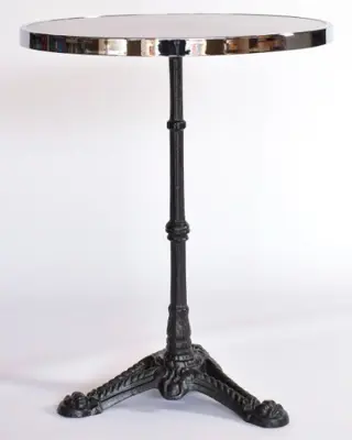 Bistrotafel marmer met verchroomde rand