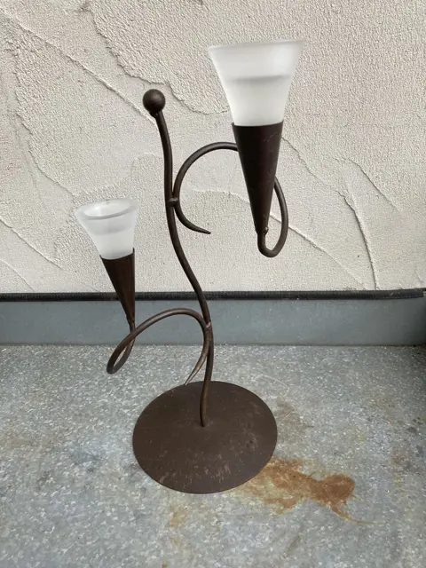 SIERLIJKE STANDAARD MET GLAZEN 2 STUKS WAXINELICHTHOUDER