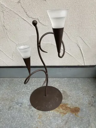 SIERLIJKE STANDAARD MET GLAZEN 2 STUKS WAXINELICHTHOUDER