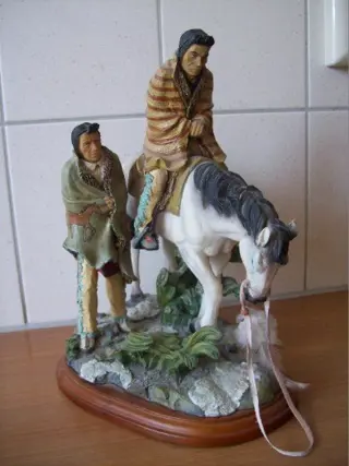 Indianen paar met Paard