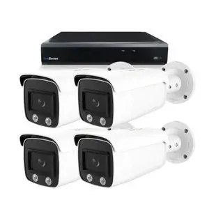 Systeem met 4 x 4MP HD Colour Bullet camera – bekabeld