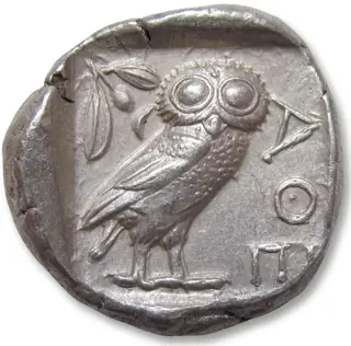Attica, Athene. AR Tetradrachm,454-404 B.C. - great example of this type -