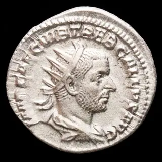 Romeinse Rijk. Trebonianus Gallus (AD 251-253). AR Antoninianus,Rome - PIETAS AVGG, Pietas standing to left