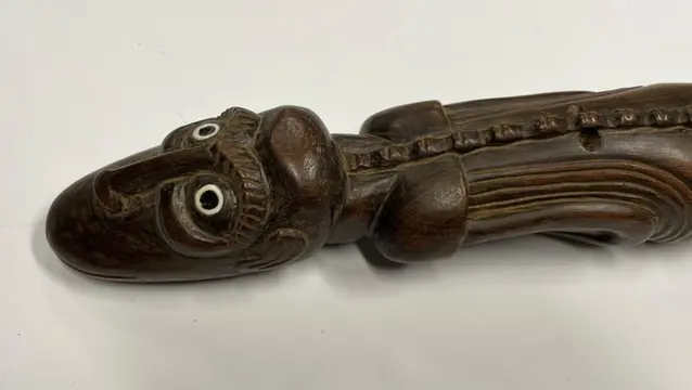 Figuur/beeld (1) - Been, Hout, Obsidiaan - Paaseiland