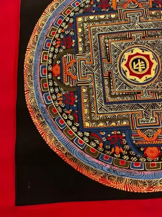 Schilderij (1) - Katoen - God - Kala Chakra Mandala Thanka Painting - Nepal - 21e eeuw