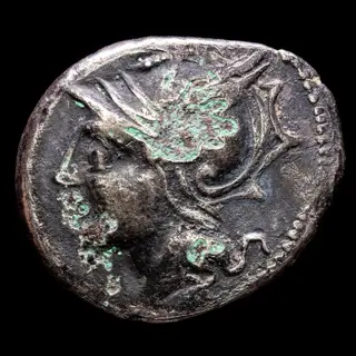 Romeinse Republiek. Lot of two coins (2): Lucius Appuleius Saturninus. Fourrée Denarius,Rome mint, 104 BC - Saturn in galloping quadriga right, ·V mark above, L•SATVRN.