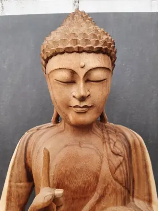 Beeld (1) - Hout - Buddha - Bali, Indonesië