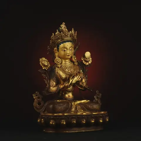 Zeldzaam Bon Religion Boeddhabeeld, (H32cm) - Brons - Tibet/Nepal - Eind 20e eeuw