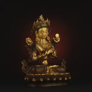 Zeldzaam Bon Religion Boeddhabeeld, (H32cm) - Brons - Tibet/Nepal - Eind 20e eeuw