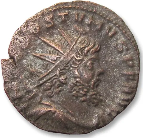 Romeinse Rijk. Revolt of Aureolus, commander of cavalry under Gallienus. BI Antoninianus,Mediolanum (Milan) 1st off. 268 A.D. - SALVS AVG - struck in name and support of emperor Postumus
